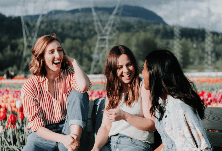 Group of female friends laughing
